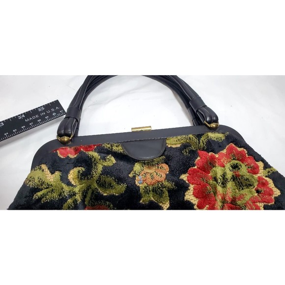 Tapestry Purse Unmarked Floral Design - Picture 10 of 16